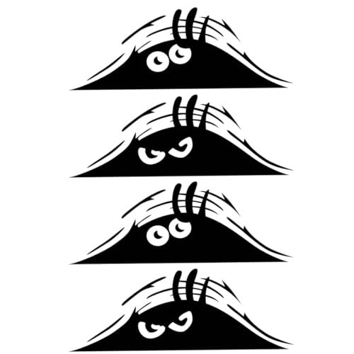 WMUVAZA Stickers Autocollant Voiture Humour, 4 Pièces Cartoon Funny Peeking Monstre en Vinyle Autocollant, Peeking Monster Effrayant Yeux Autocollant de...