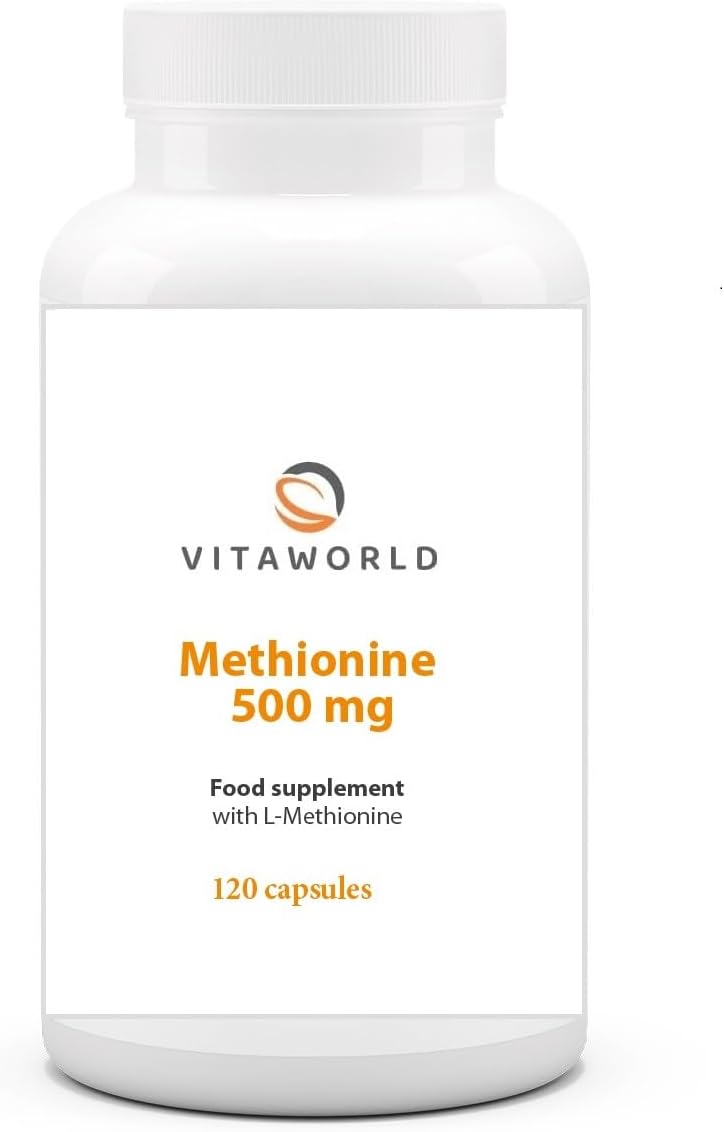Pack of 3 Vita world methionine 500 mg l 3 x 120 Capsules l 1000 mg l-methionine per dose l Vegan l Amino Acid