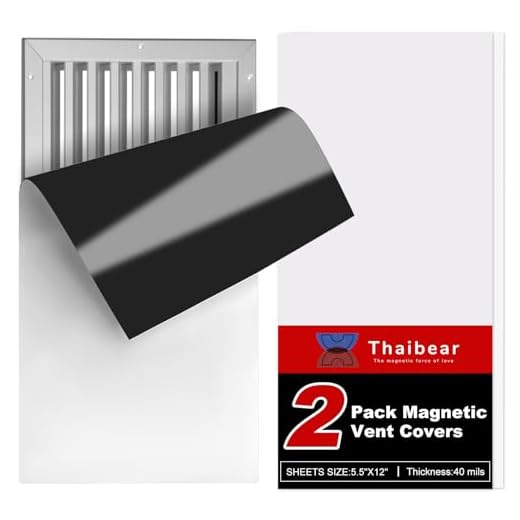 Magnetic Vent Covers, 5.5" x 12", 2 Pack Strong Air Vent Covers for Home Floor, Wall, Ceiling Vents Air Register, RV, Home HVAC and AC Vents, Magnetic Vent Cover for Wall Iron Register by Thaibear