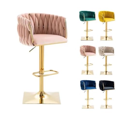 Chaises de bar design haut de gamme en métal robuste or et rose