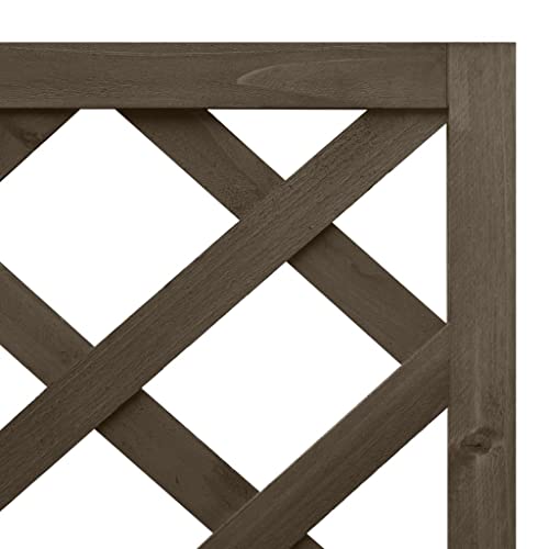 Corner Trellis Planter Gray 15.7"X15.7"X59" Solid Fir Wood Planter Box & Diamond Lattice Trellis, Mobile Outdoor Raised Garden Bed For Climbing Plants W/Drainage Holes #TOP4