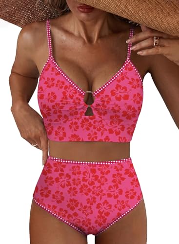 Herseas Women's High Rise Bikini Sets 2026 Summer Cutout Push
