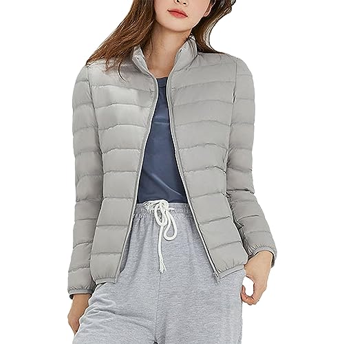 Piumino da Donna 100 Grammi Leggeri Elegante Cappotto Senza Cappuccio Ultraleggero Taglie Forti Giacca Trapuntino Mezza Stagione Imbottiti Piumini Donna Invernale Antivento Caldo Giacconi Slim