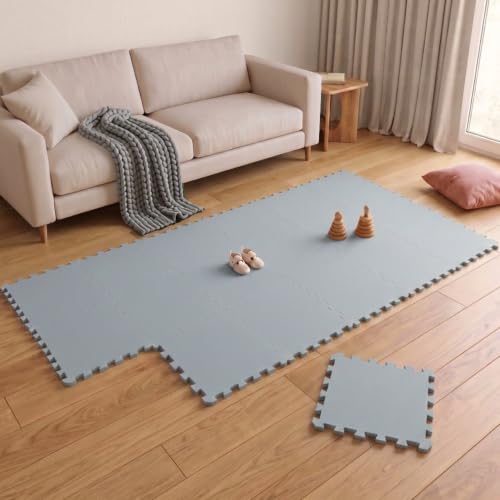 LittleTom Puzzlematte Baby Spielmatte 18 Matten Blau - 30x30 cm Krabbelmatte Bodenmatte Kinder - Puzzle Teppich Kinderzimmer Matte - Outdoor Bodenschutzmatte Spielteppich - Eva Schaumstoff BPA-frei