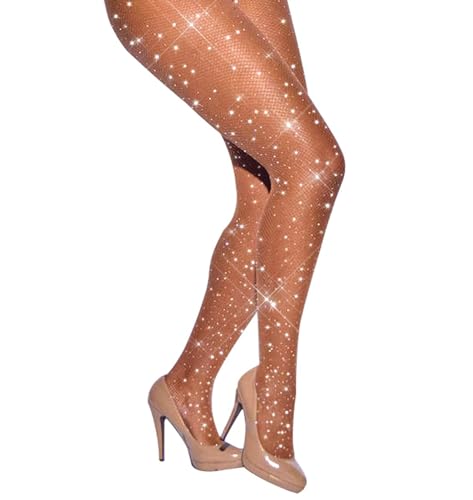 Fishnet Stockings for Women Sparkly Rhinestone Fishnet Tights Glitter Fish Nets