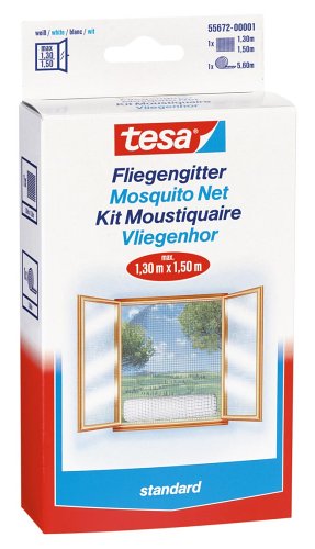 Preisvergleich Produktbild tesa 55672-00020-01 Insect Stop Fliegengitter standard für Fenster 1.3 m x 1.5 m, weiß