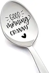 Presente para avó vovó do neto, neta, bom dia, colher de avó para avó, avó, presentes de aniversário de Natal para avó, avó, colheres de café