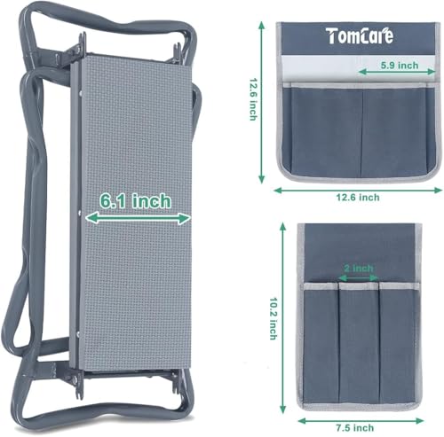 image for TomCare Garden Kneeler Seat Garden Bench Garden Stools Foldable Stool 