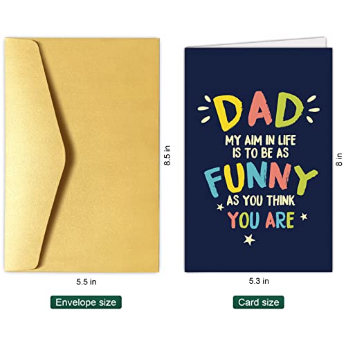 Chenive Funny Father's Day Card From Son Daughter, Father's Day Greeting Card, Dad Birthday Card, Dad My Aim In Life Is To Be As Funny As You Think You Are #TOP1
