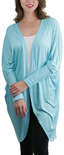 Image of ToBeInStyle Womens Open Front Long Sleeve Lightweight Asymmetrical Draped Cardigan with Side Pockets