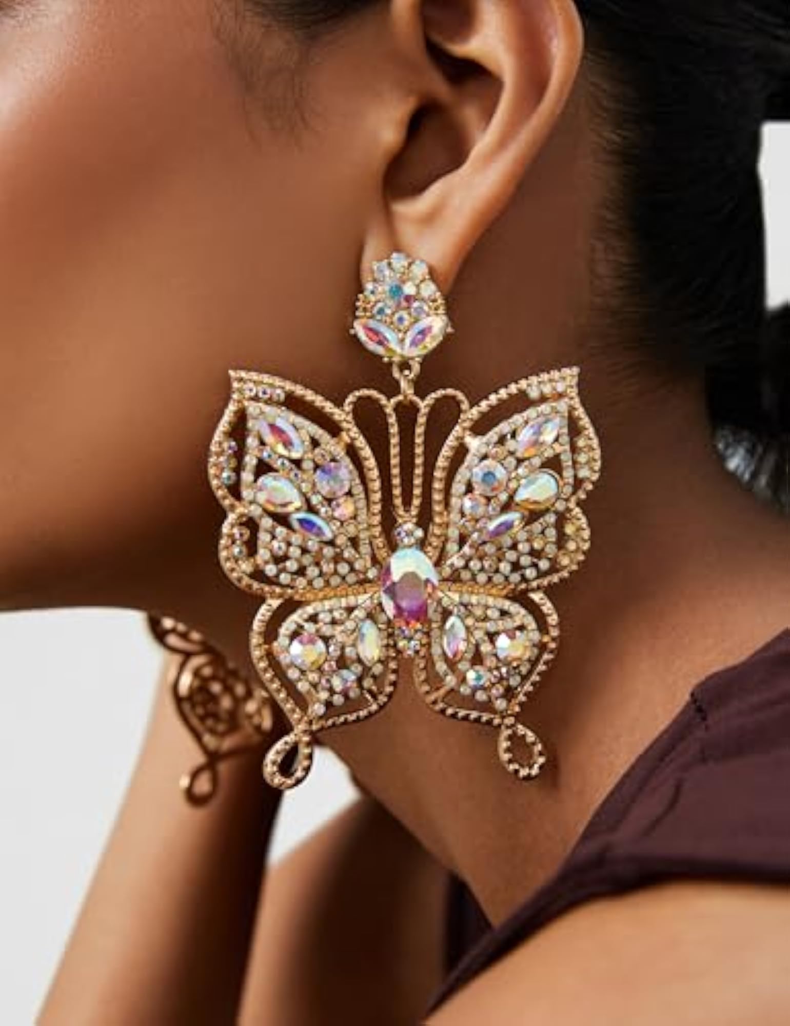 Women's 18K Gold-Plated AD & Zirconia Studded Dangle Earrings