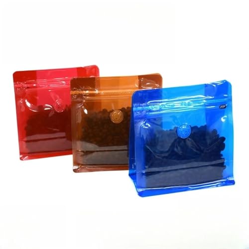Bolsas de café con válvula reutilizables transparentes de 19x20x8cm para frutos secos 5