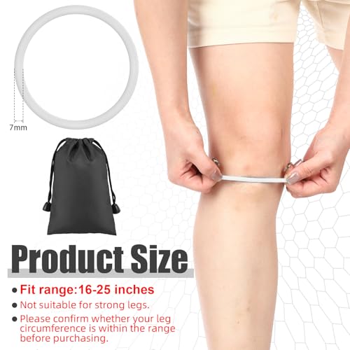 Image of Foilswirl Silicone Patella Knee Band for Basketball Patella Tendon Support Knee Pain Running Tendon Brace Support Strap (2,White,L)