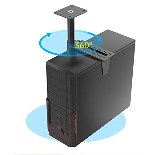 Soporte metálico para CPU de PC con pintura, montaje bajo escritorio con rotación 360° y capacidad regulable, negro miniatura 4