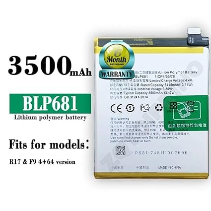 Image of Original BLP681 Battery for Oppo F9, F9 Pro / R17,F9 4+ 64 Vision CPH1879, PBEM00 Battery with 6 Month Warranty****(N92)