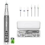 Kredioo 35000RPM Nail Drill Professional, Rechargeable Cordless Electric File Portable Efile with Twist Lock LED Screen Easy efile Kit for Acrylic Nails Gel Polish Manicure Pedicure Salon Quality-Grey
