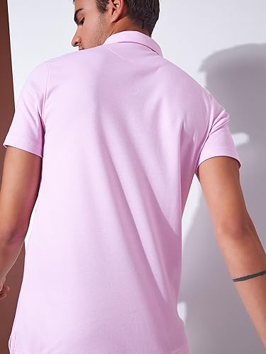 Image of Men's Solid Polo Collar Casual T-Shirt with Pocket | Cotton Polo Collar Half Sleeves Solid T-Shirt | Slim Fit Polos