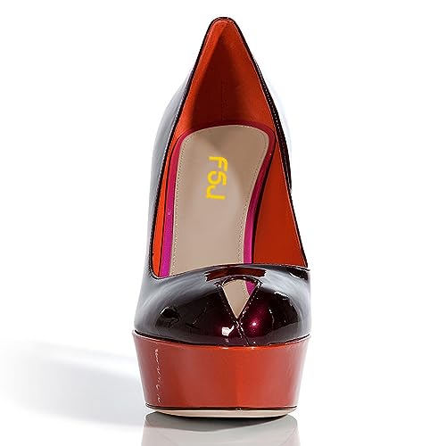 FSJ Women Pumps Block Heel Platform Shoes Comfort Peep Toe Special High Heel Slip On Evening Dress Pumps Size 4-16 US2