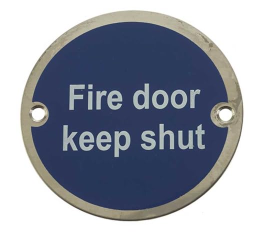 Kooples Hardware Stainless Steel "Fire Door Keep Shut" Sign – Brushed Steel Safety Notice Plate for Commercial & Public Buildings – Engraved Fire Safety Door Marker (Polished Stainless Steel)