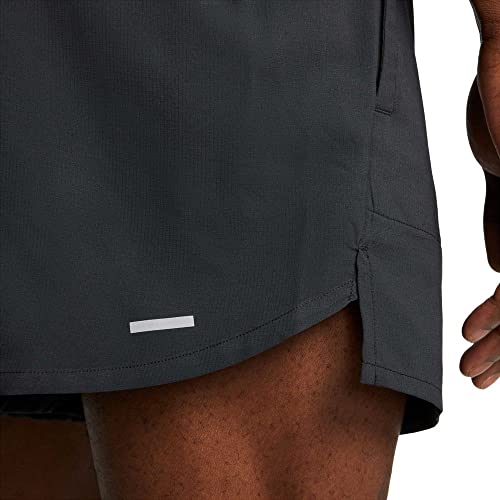 Nike Short masculino Dri-fit Stride 12,7 cm com forro, Preto/Preto/Prata Refletiva, GG