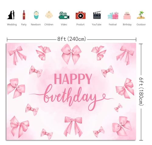 Fondo Rosa 8x6ft para Fiesta de Cumpleaños miniatura 2