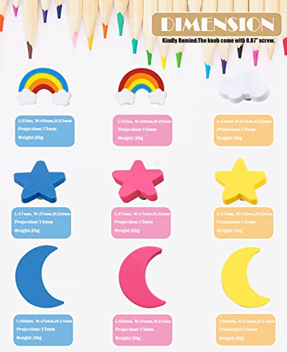 CcHhyyt Cartoon Shape Soft Rubber Knobs for Kids Girls Boys Cabinet Handle Drawer Knobs for Nursery Cupboards Pack of 6 (Blue Rainbow) - Image 4
