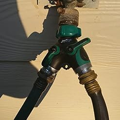 Alternative view of 2WAYZ Hose Splitter 2 Way Heavy Duty - Outdoor Faucet and Garden Hose Splitter - Durable Water Spigot Splitter Y Adapter - All-Metal Water Hose Connector with Shut-Off Valve - 4 x 4 x 1.5 Inches