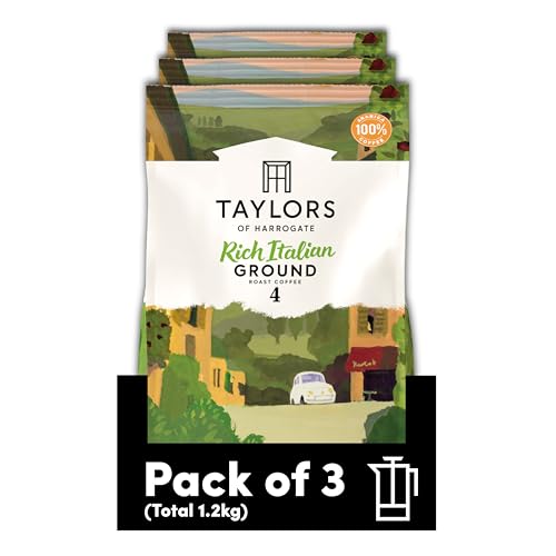 Taylors of Harrogate Rich Italian Ground Coffee 400 g (Pack of 3 - Total 1.2 kg)