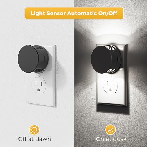Image of L LOHAS LED Night Lights Plug into Wall,[2-Pack] Plug in Night Light | Light Sensor,Brightness Adjustable,5000K Daylight White,Nightlight for Hallway Bedroom Bathroom