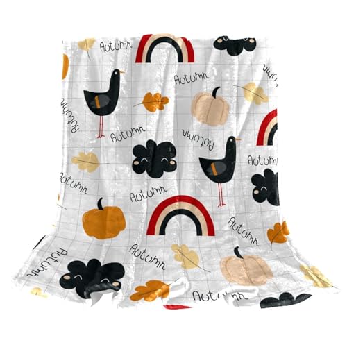 Couverture polaire douce contre les soirées froides plaid nuages de citrouille