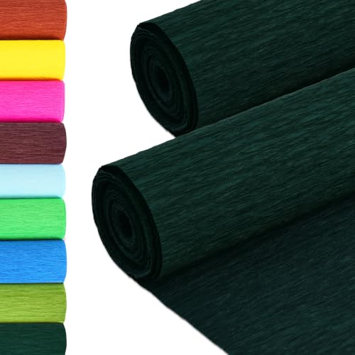 Image of BEISHIDA Christmas Green Crepe Paper Roll, 2 Rolls Crepe Paper Sheet