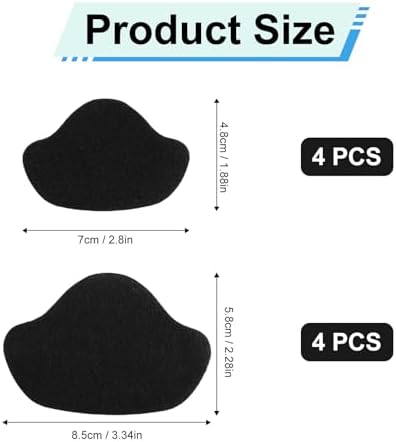 8pcs Shoe Heel Repair, Self-Adhesive Shoe Hole Repair Pads Heel Cushion Grip Inserts Inside Sneaker Protector Patches Kit for Boot Sport Mesh Shoes (Black) - 1
