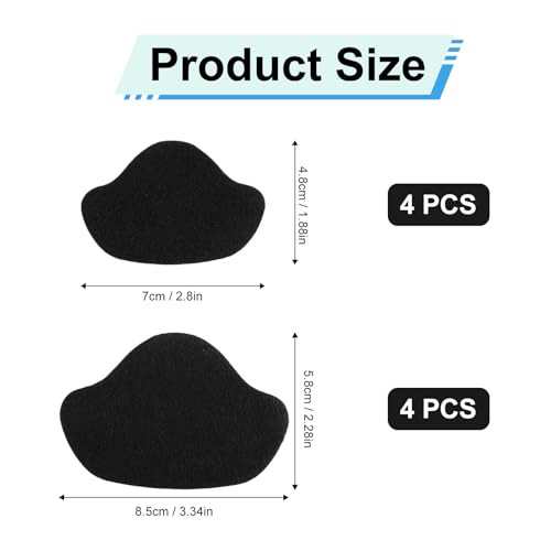8pcs Shoe Heel Repair, Self-Adhesive Shoe Hole Repair Pads Heel Cushion Grip Inserts Inside Sneaker Protector Patches Kit for Boot Sport Mesh Shoes (Black)