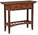 Leick Home 9061-RS Mission Wine Stand with Glass and Bottle Storage, Two Drawer, for Buffet, Dining Room, Living Room, Kitchen, Russet Finish