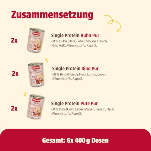 animonda Carny Katzen Nassfutter Single Protein Mix Pur (6 x 400g)