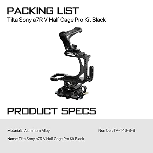 TILTA Half Camera Cage Pro Kit Compatible with Sony A7R V with Compact NATO Top Handle, LWS Baseplate Adapter Type III - Image 3