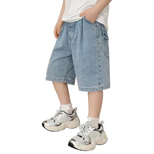 Baggy Jeans Shorts Jungs 4-14 Jahre Y2k Kurze Jeans Hip Hop Vintage Denim Shorts Teenager Streetwear Sommer Bermuda Jeanshorts