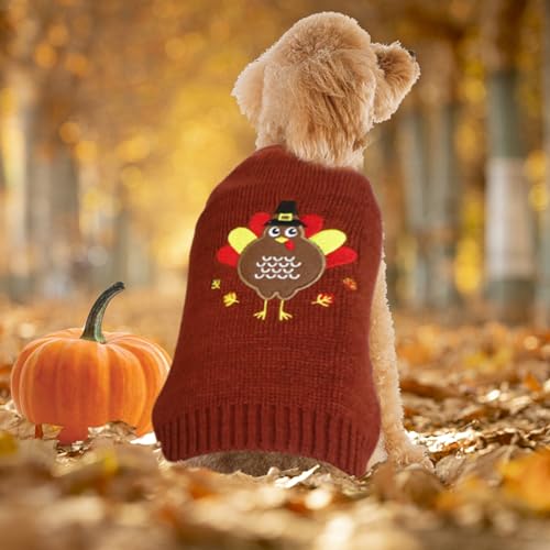3 Pack Dog Thanksgiving Christmas Sweater, GOYOSWA Dog Thanksgiving Christmas Outfit Holiday Turkey Santa Snowman Knitted Holiday Sweaters for Small Medium Large Dogs Pets (Medium) - Thumbnail 6