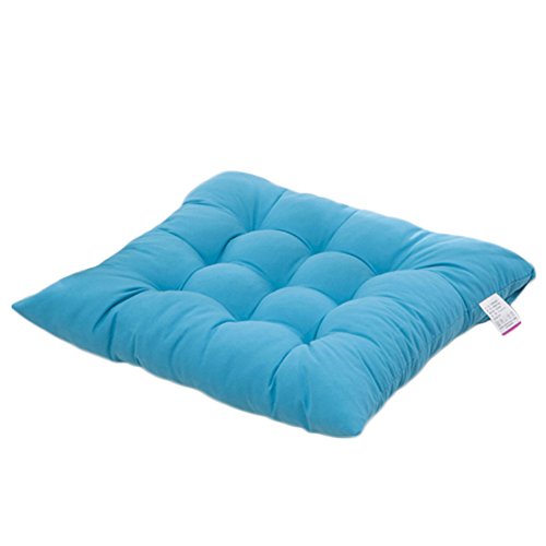 Worsendy Galettes de Chaise, Coussin de Chaise Souple Rembourré avec Liens Décoration Portable Maison Bureau Multi-Colore Orange,Irresistibly Cushiony Soft Seat Cushion 40 x 40 cm (Bleu)