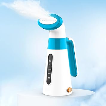Vrjtec Garment Steamer Handy Steam-600W with Detachable Fabric Brush & 120ml Capacity, (White/Blue)