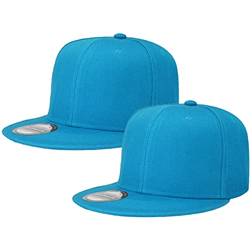 Image of Classic Snapback Hat Cap Hip Hop Style Flat Bill Blank Solid Color Adjustable Size