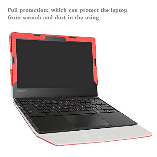 Alapmk Protective Case Cover For 11.6" Lenovo 500E Chromebook 2Nd Gen& 300E Chromebook 2Nd Gen& 100E Chromebook 2Nd Gen Laptop(Warning:not Fit Lenovo 100E Windows&300E Windows 1St Gen),Red #TOP4
