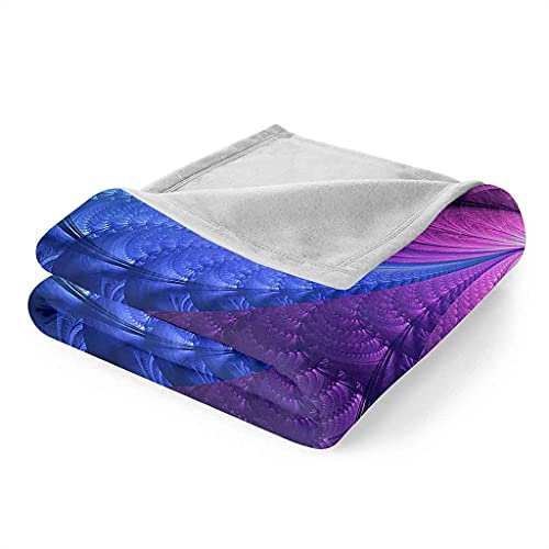 Couverture microfibre fleurs violettes de qualité supérieure 3D - 7