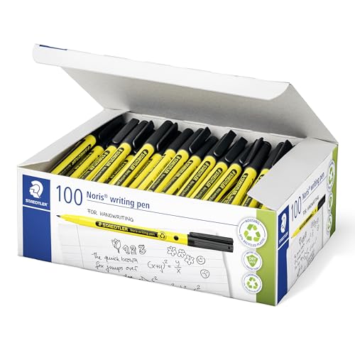Stylo feutre fin Staedtler Noris 307-9 noir conforme ISO 14021 en étui de 100 pièces