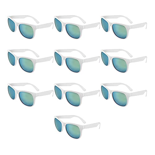 DISCOUNT PROMOS UV Protected Color Lens Sunglasses with White Frames