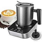 Wamife Electric Milk Frother and Steamer for Coffee with Milk Frother Cup (700ml/23.6oz,Milk 150ml) 4-in-1 Milk Foamer Hot Chocolate Maker,Hot & Cold Foam Maker,Heated Milk,Dishwasher Safe with Whisk