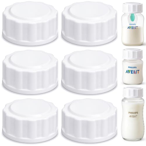 CHUBBIEE Reusable Storage/Travel Caps Compatible with Philips Avent Natural & Anti-Colic Baby Bottles Leak-Proof Lids for Formula Shaking Fridge Storage Microwave Safe BPA-Free 6-Pack