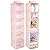 mDesign Soft Fabric Over Closet Rod Hanging Storage Organizer with 6 Shelves for Child/Kids Room or Nursery - Polka Dot Pattern - 2 Pack - Light Pink with White Dots