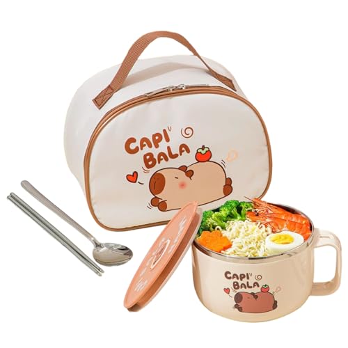 Tazón para ramen de Capybara con bolsa térmica para disfrutar tus fideos calientes en la oficina 8