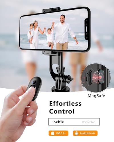 KINGJOY 67" Camera Tripod & Phone Selfie Stick, Lightweight Portable Travel Tripod Stand with Wireless Remote, Auto Pop Open Tripod,Compatible with Phone/iPhone/Camera for Photography & Vlogging - Image 4